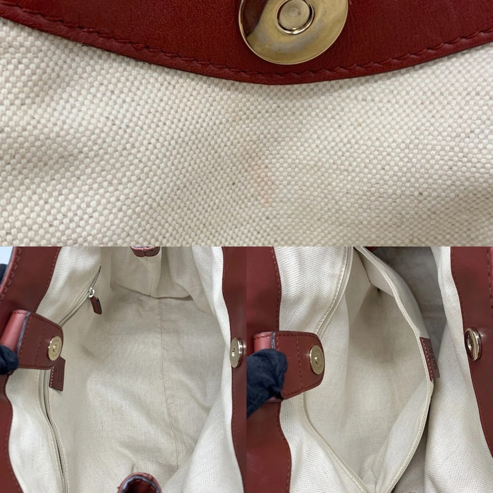 GUCCI Authentic Brown Leather Tote Bag - Picture 5 of 6